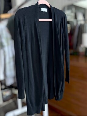Long Open-Front Knit Cardigan